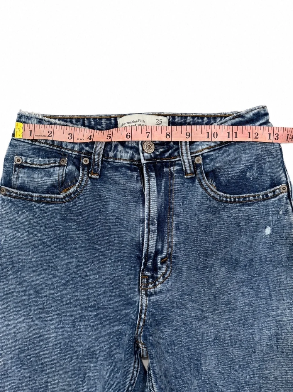 Abercrombie & Fitch High-Rise Washed Blue Mom Jeans size 25
